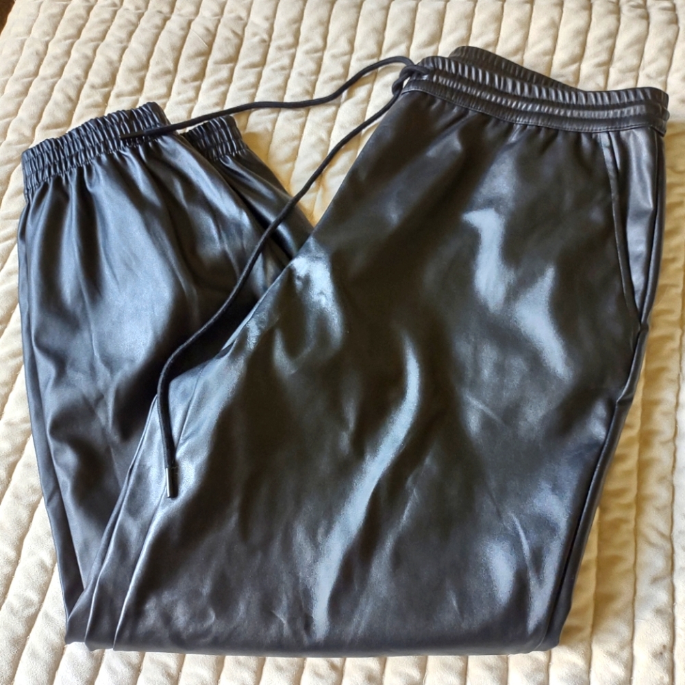 A new day leather joggers